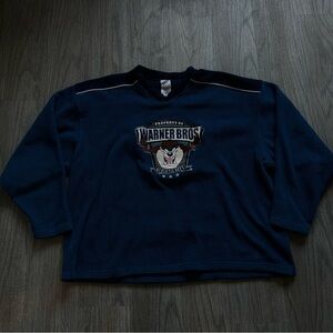 Warner Bros. Navy Crewneck Sweatshirt with Taz Patch
